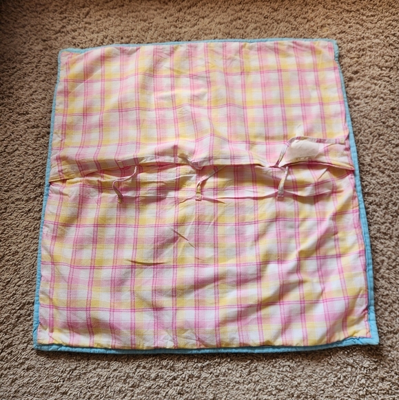 POTTERY BARN Kids Pillow Case Sham Pink Yellow Home Bedding Cotton 26 x 26 - Picture 2 of 7